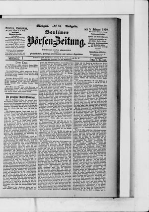 Berliner Börsen-Zeitung vom 05.02.1910