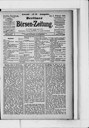 Berliner Börsen-Zeitung vom 05.02.1910