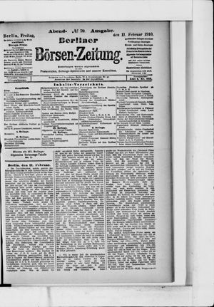 Berliner Börsen-Zeitung vom 11.02.1910