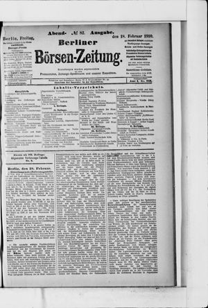 Berliner Börsen-Zeitung vom 18.02.1910