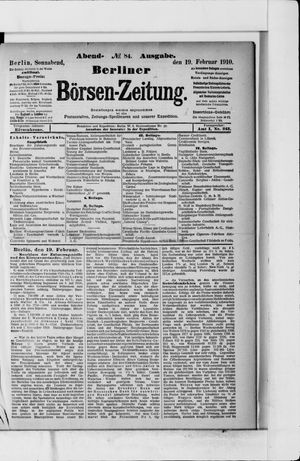 Berliner Börsen-Zeitung on Feb 19, 1910