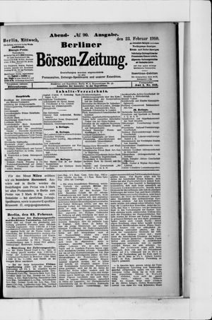 Berliner Börsen-Zeitung vom 23.02.1910