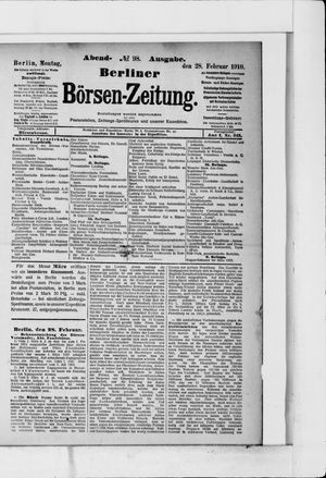 Berliner Börsen-Zeitung vom 28.02.1910