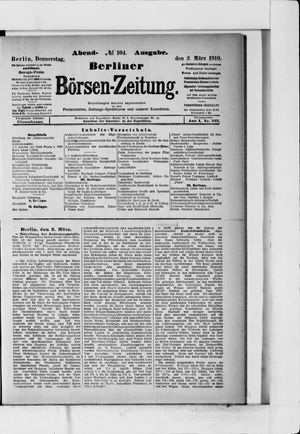 Berliner Börsen-Zeitung vom 03.03.1910