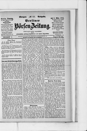 Berliner Börsen-Zeitung vom 08.03.1910