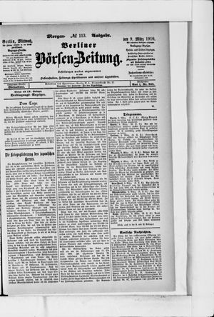 Berliner Börsen-Zeitung vom 09.03.1910