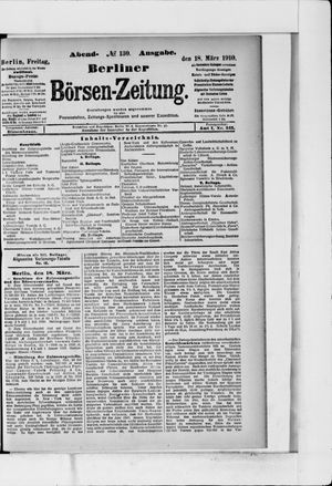 Berliner Börsen-Zeitung vom 18.03.1910