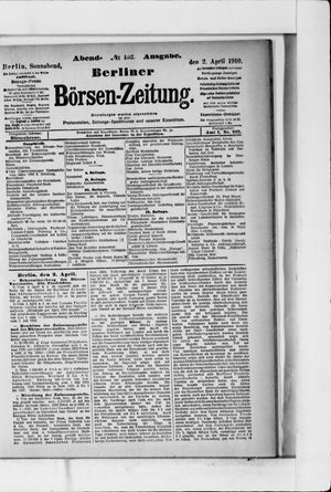 Berliner Börsen-Zeitung vom 02.04.1910