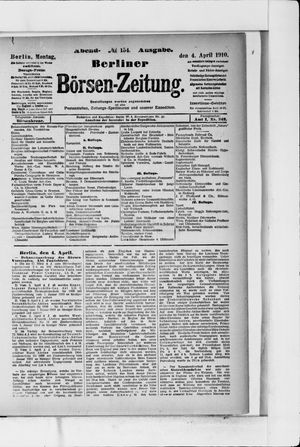 Berliner Börsen-Zeitung vom 04.04.1910