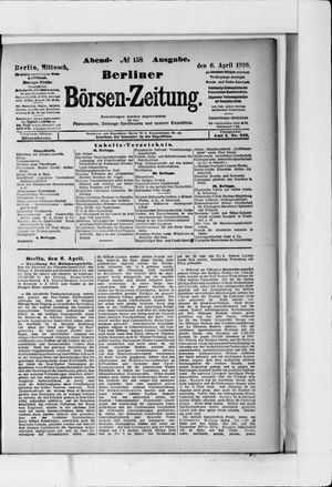 Berliner Börsen-Zeitung on Apr 6, 1910