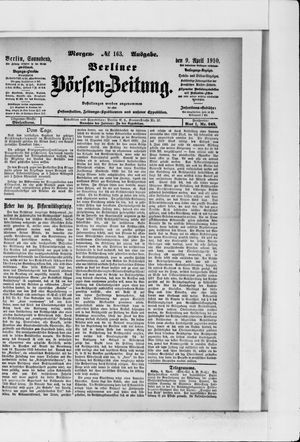 Berliner Börsen-Zeitung vom 09.04.1910