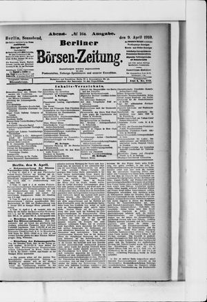 Berliner Börsen-Zeitung vom 09.04.1910