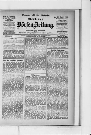 Berliner Börsen-Zeitung vom 10.04.1910