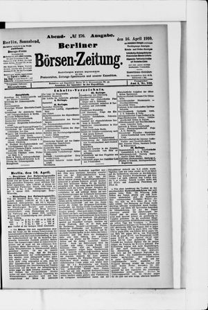 Berliner Börsen-Zeitung on Apr 16, 1910