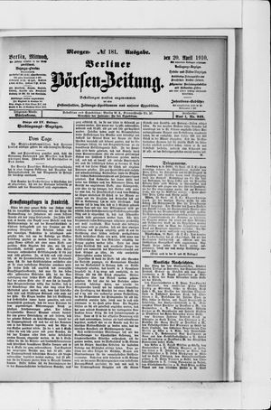 Berliner Börsen-Zeitung vom 20.04.1910