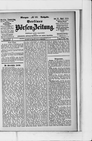 Berliner Börsen-Zeitung vom 21.04.1910
