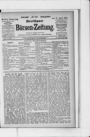 Berliner Börsen-Zeitung vom 21.04.1910