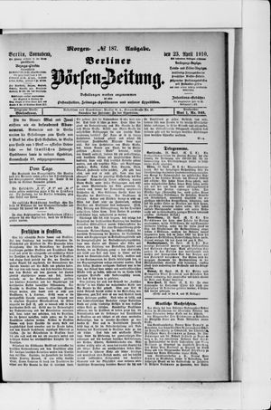 Berliner Börsen-Zeitung on Apr 23, 1910