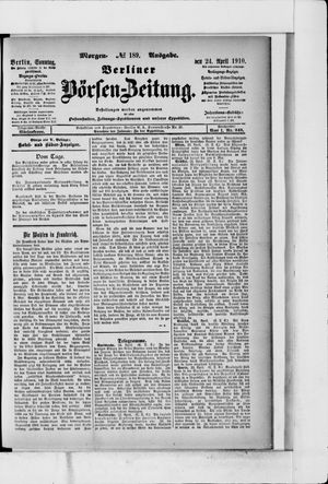 Berliner Börsen-Zeitung vom 24.04.1910