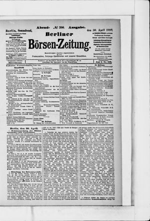 Berliner Börsen-Zeitung vom 30.04.1910