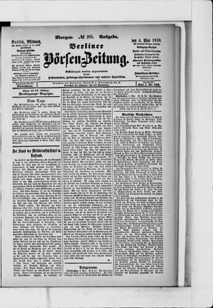 Berliner Börsen-Zeitung vom 04.05.1910