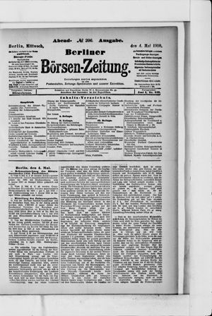 Berliner Börsen-Zeitung vom 04.05.1910