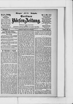 Berliner Börsen-Zeitung vom 08.05.1910