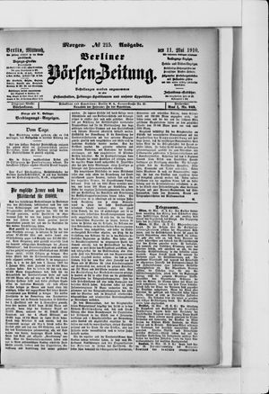 Berliner Börsen-Zeitung vom 11.05.1910