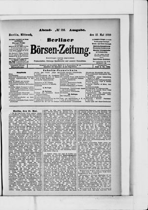Berliner Börsen-Zeitung vom 11.05.1910