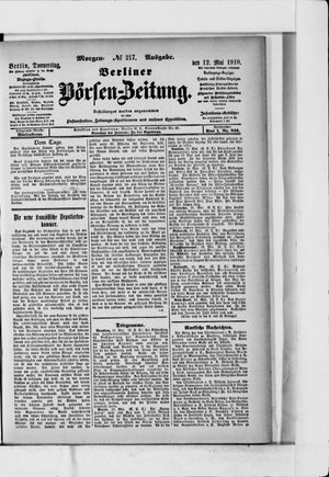 Berliner Börsen-Zeitung vom 12.05.1910