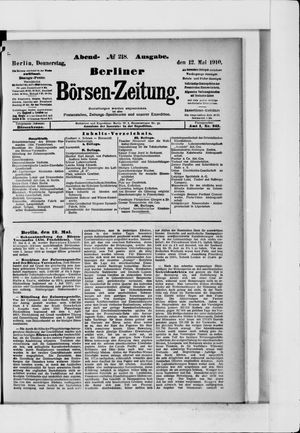 Berliner Börsen-Zeitung vom 12.05.1910