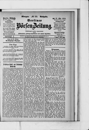 Berliner Börsen-Zeitung vom 18.05.1910