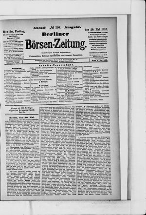 Berliner Börsen-Zeitung on May 20, 1910