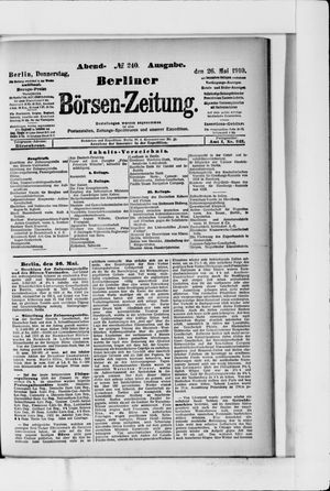 Berliner Börsen-Zeitung vom 26.05.1910