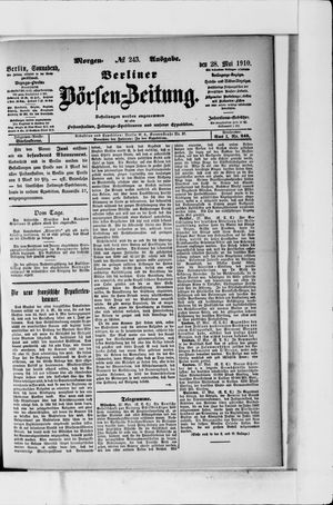 Berliner Börsen-Zeitung vom 28.05.1910
