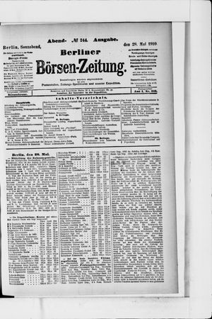 Berliner Börsen-Zeitung vom 28.05.1910
