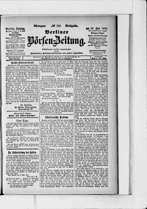 Berliner Börsen-Zeitung vom 29.05.1910