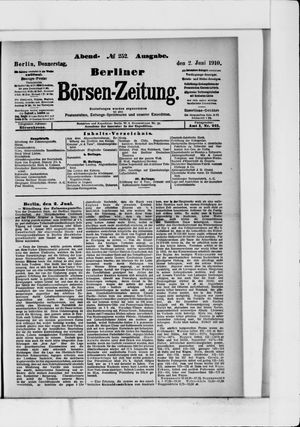 Berliner Börsen-Zeitung vom 02.06.1910