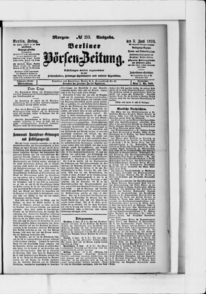 Berliner Börsen-Zeitung vom 03.06.1910
