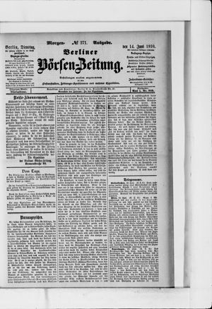 Berliner Börsen-Zeitung vom 14.06.1910