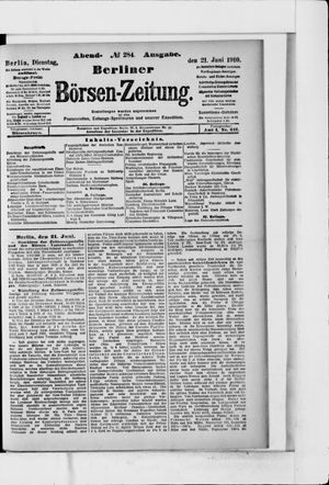 Berliner Börsen-Zeitung vom 21.06.1910