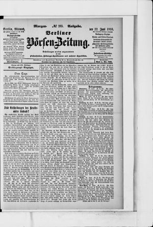 Berliner Börsen-Zeitung vom 22.06.1910
