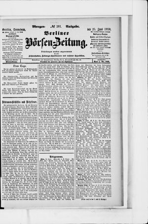 Berliner Börsen-Zeitung vom 25.06.1910