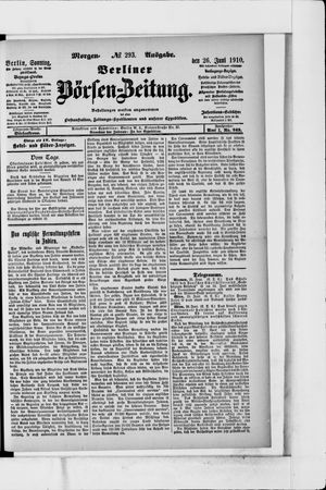Berliner Börsen-Zeitung vom 26.06.1910