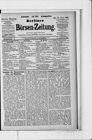 Berliner Börsen-Zeitung vom 28.06.1910