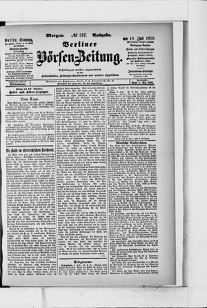 Berliner Börsen-Zeitung vom 10.07.1910