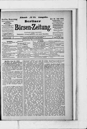 Berliner Börsen-Zeitung vom 14.07.1910