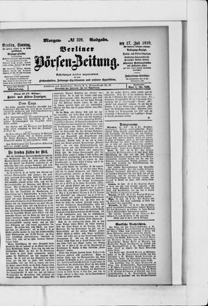Berliner Börsen-Zeitung vom 17.07.1910