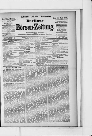 Berliner Börsen-Zeitung vom 18.07.1910