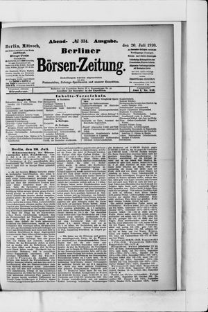 Berliner Börsen-Zeitung vom 20.07.1910
